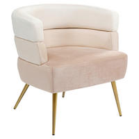 COCKTAILSESSEL Samt Creme, Beige    - Beige/Goldfarben, Trend, Textil/Metall (65/74/64cm) - Kare-Design