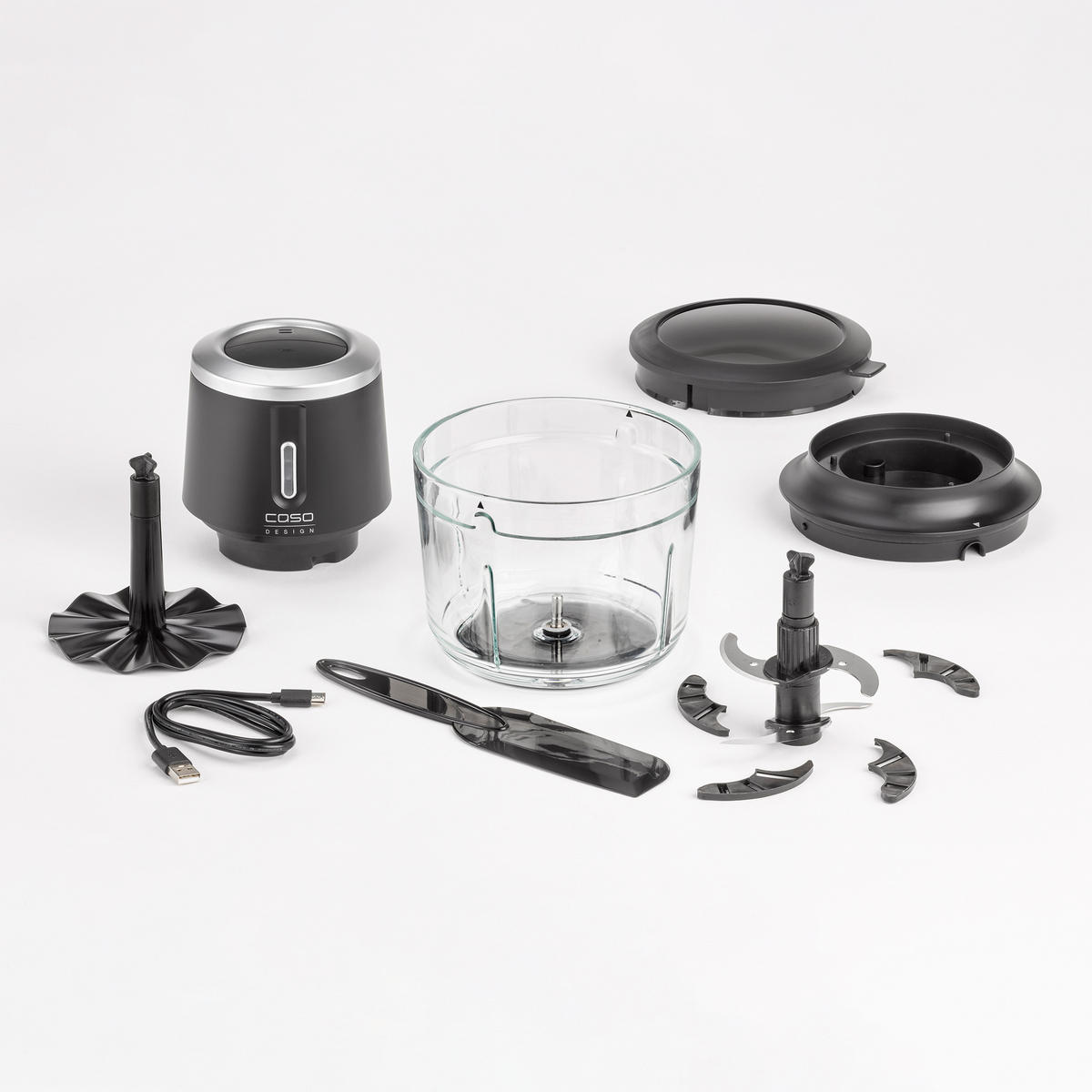 UNIVERSALZERKLEINERER  - Transparent/Schwarz, Basics, Glas/Kunststoff (15/23/15cm) - CASO Design
