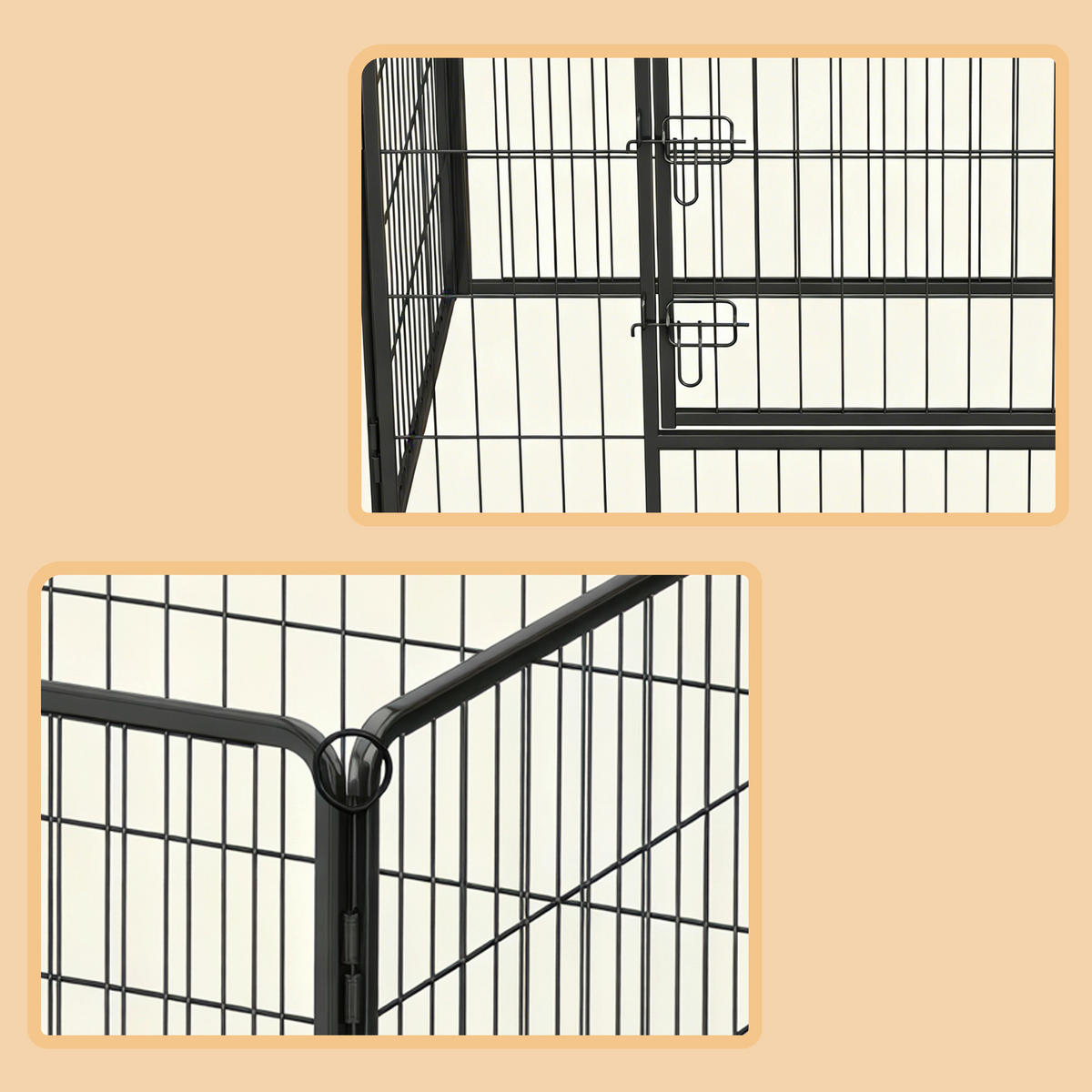 HEIMTIERGEHEGE - Schwarz, Trend, Metall (122/70/80cm) - Boxxx