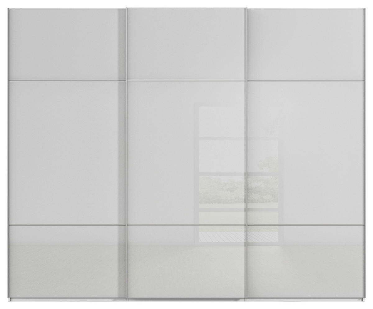 SCHWEBETÜRENSCHRANK  in Grau, Weiß  - Alufarben/Weiß, KONVENTIONELL, Glas/Holzwerkstoff (271/223/68cm) - Novel