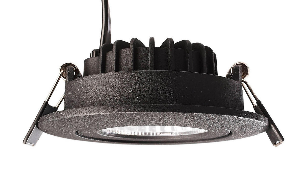LED-EINBAUSPOT - Schwarz, Konventionell, Metall (8,2/8,2/4,1cm)