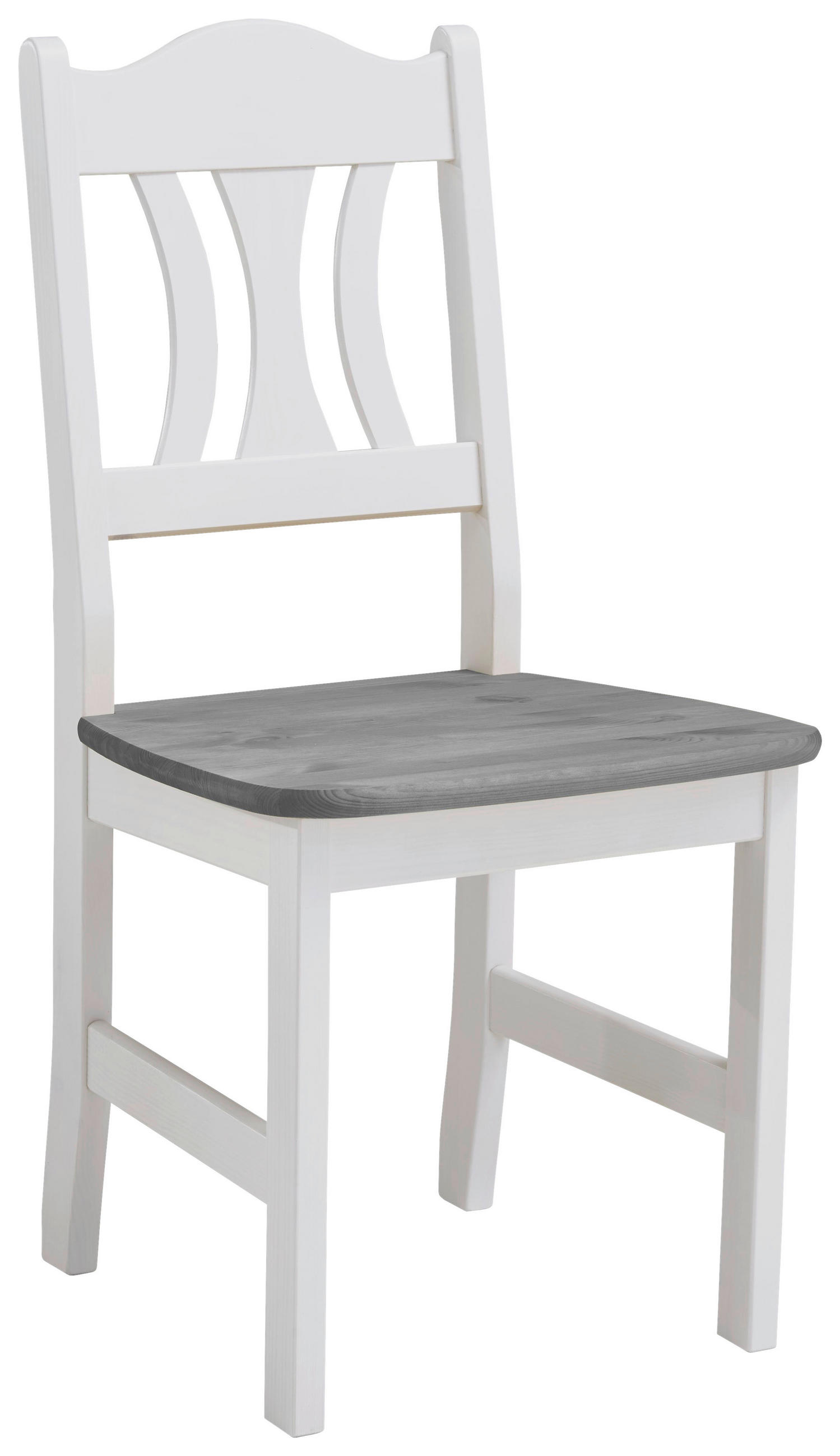 STUHL Grau, Weiß Kiefer massiv  - Weiß/Grau, ROMANTIK / LANDHAUS, Holz (44/92/45cm) - Boxxx