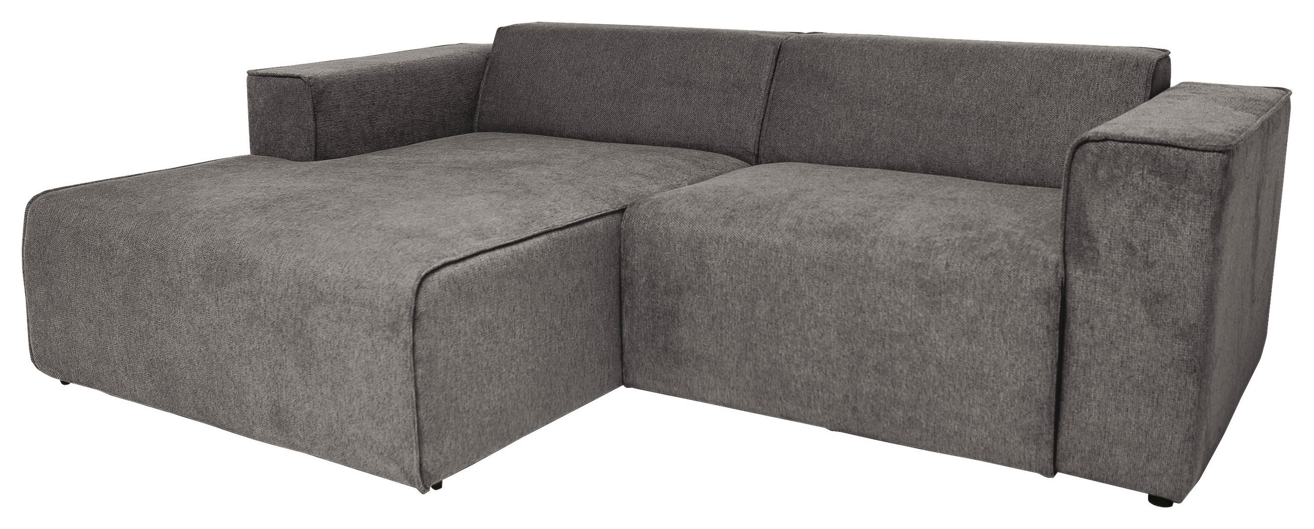 ECKSOFA Grau Struktur - Schwarz/Grau, Design, Kunststoff/Textil (161/234cm) - P & B