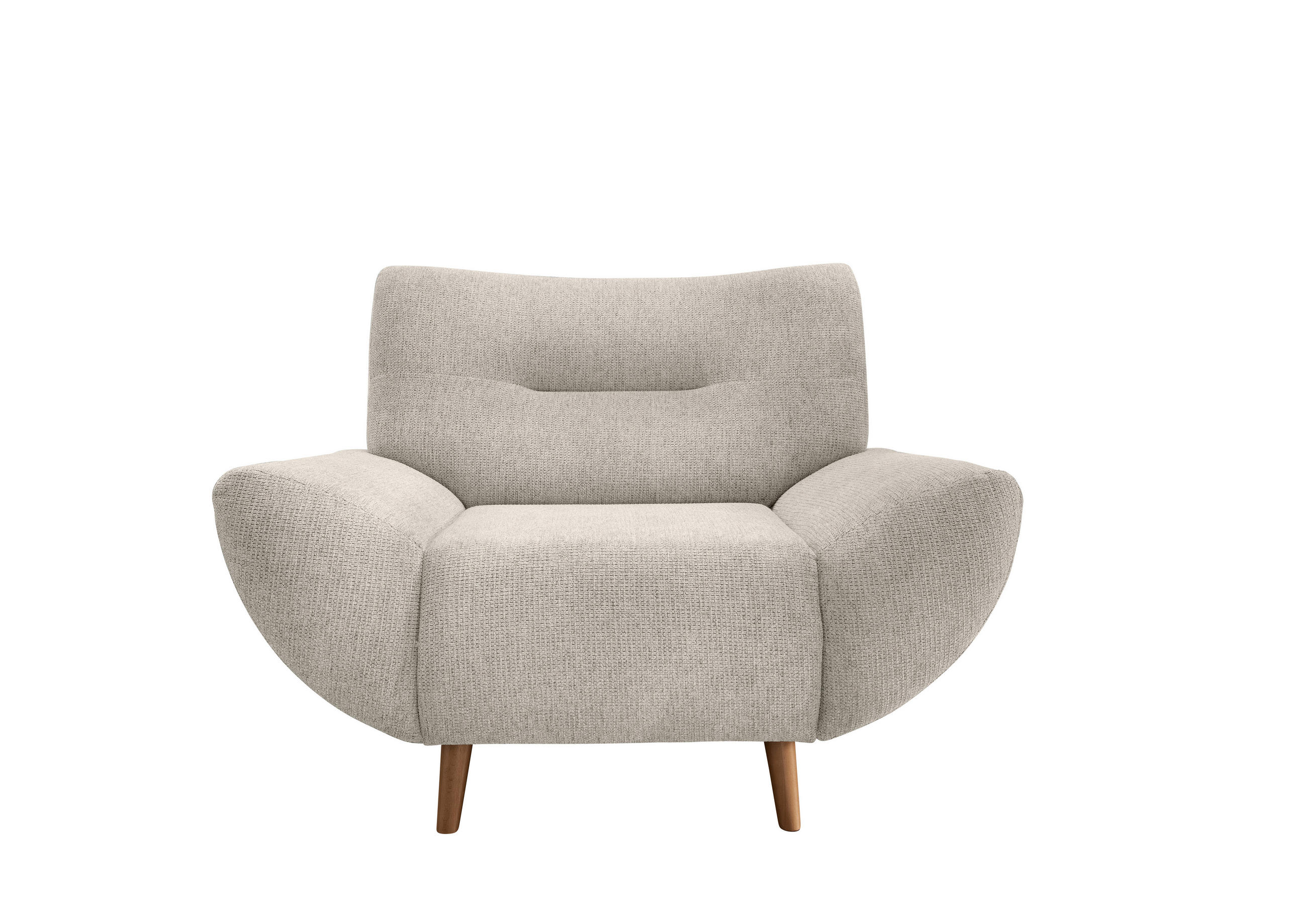 SESSEL 111/81/90 cm  in Chenille Beige  - Wildeiche/Beige, MODERN, Holz/Textil (111/81/90cm) - P & B