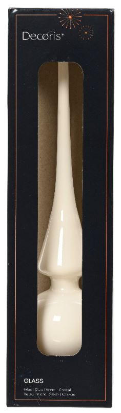 CHRISTBAUMSPITZE  - Weiß, KONVENTIONELL, Glas (6/6/26cm)