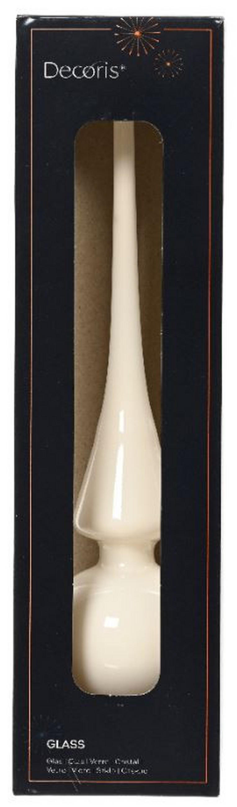 CHRISTBAUMSPITZE  - Weiß, KONVENTIONELL, Glas (6/6/26cm)