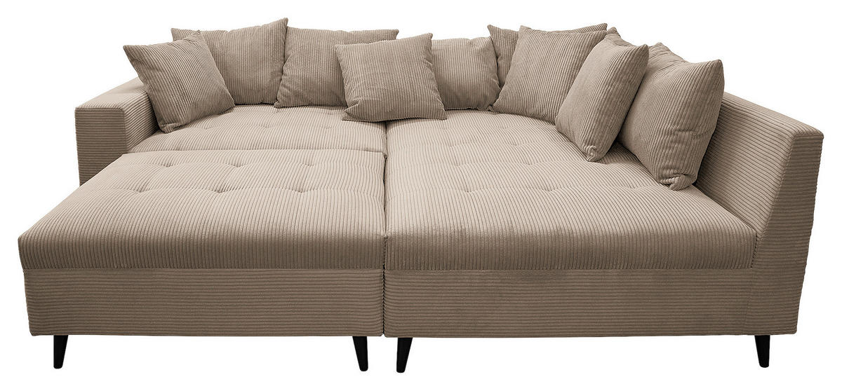 KUTNA GARNITURA tekstil  svijetlo smeđa   - svijetlo smeđa/crna, Design, tekstil/drvo (247/174cm) - MID.YOU