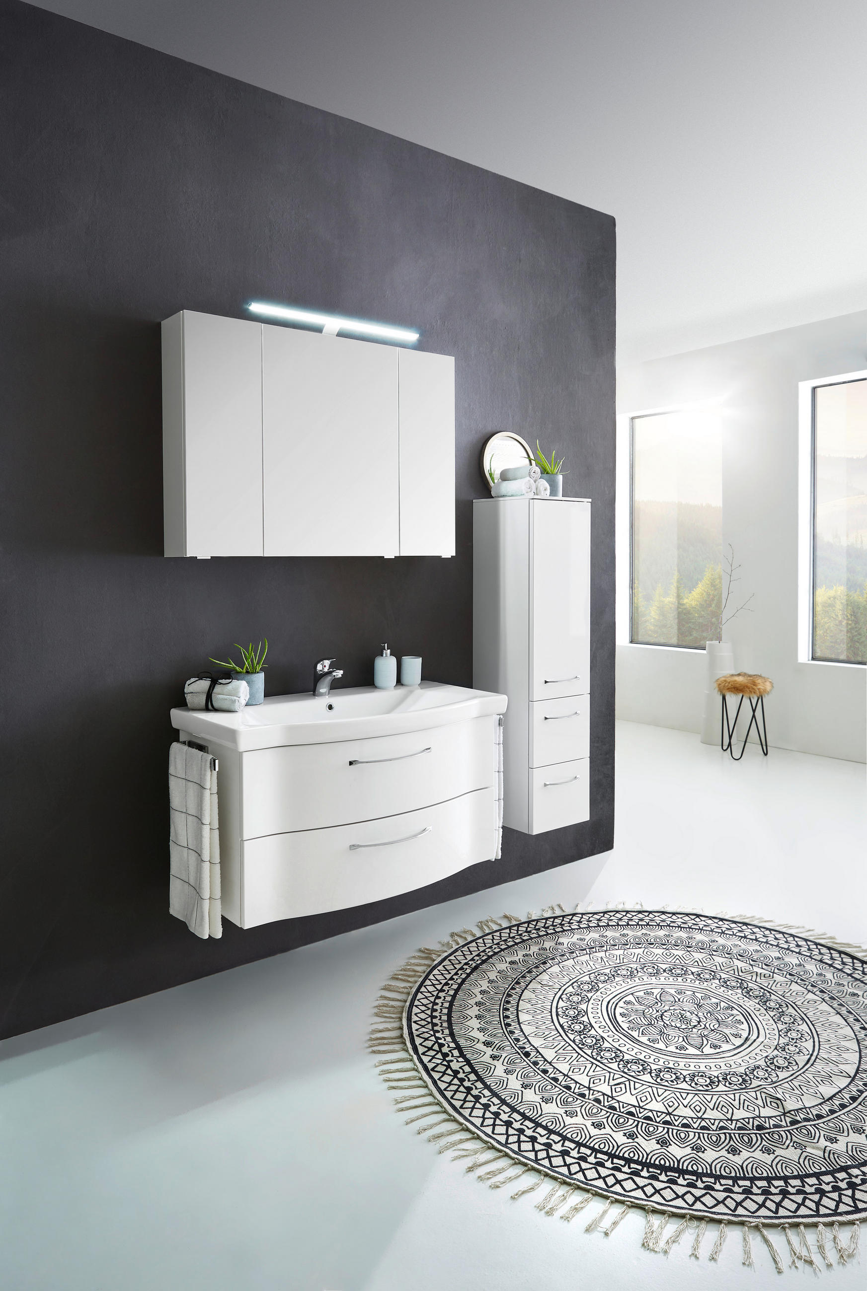 BADEZIMMER  in 97 cm  - Weiß, KONVENTIONELL, Holzwerkstoff (97cm) - Sadena