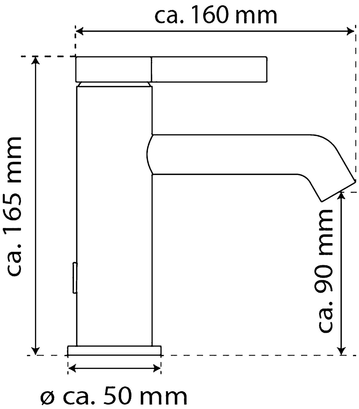 WASCHTISCHARMATUR 5/16,5/16 cm  - Schwarz, Basics, Metall (5/16,5/16cm)