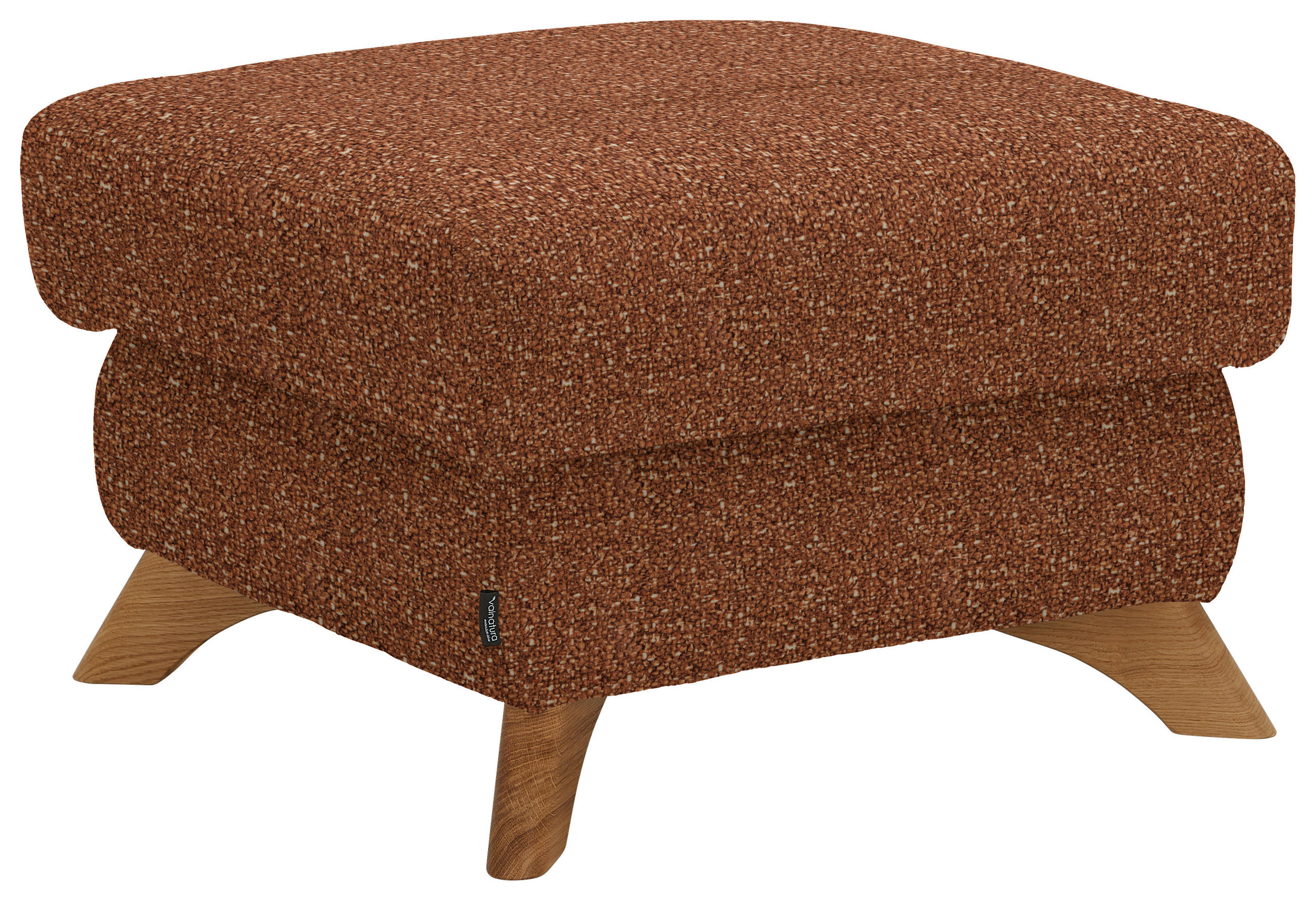 HOCKER in Textil Cognac  - Eichefarben/Cognac, Modern, Holz/Textil (65/47/65cm) - Valnatura