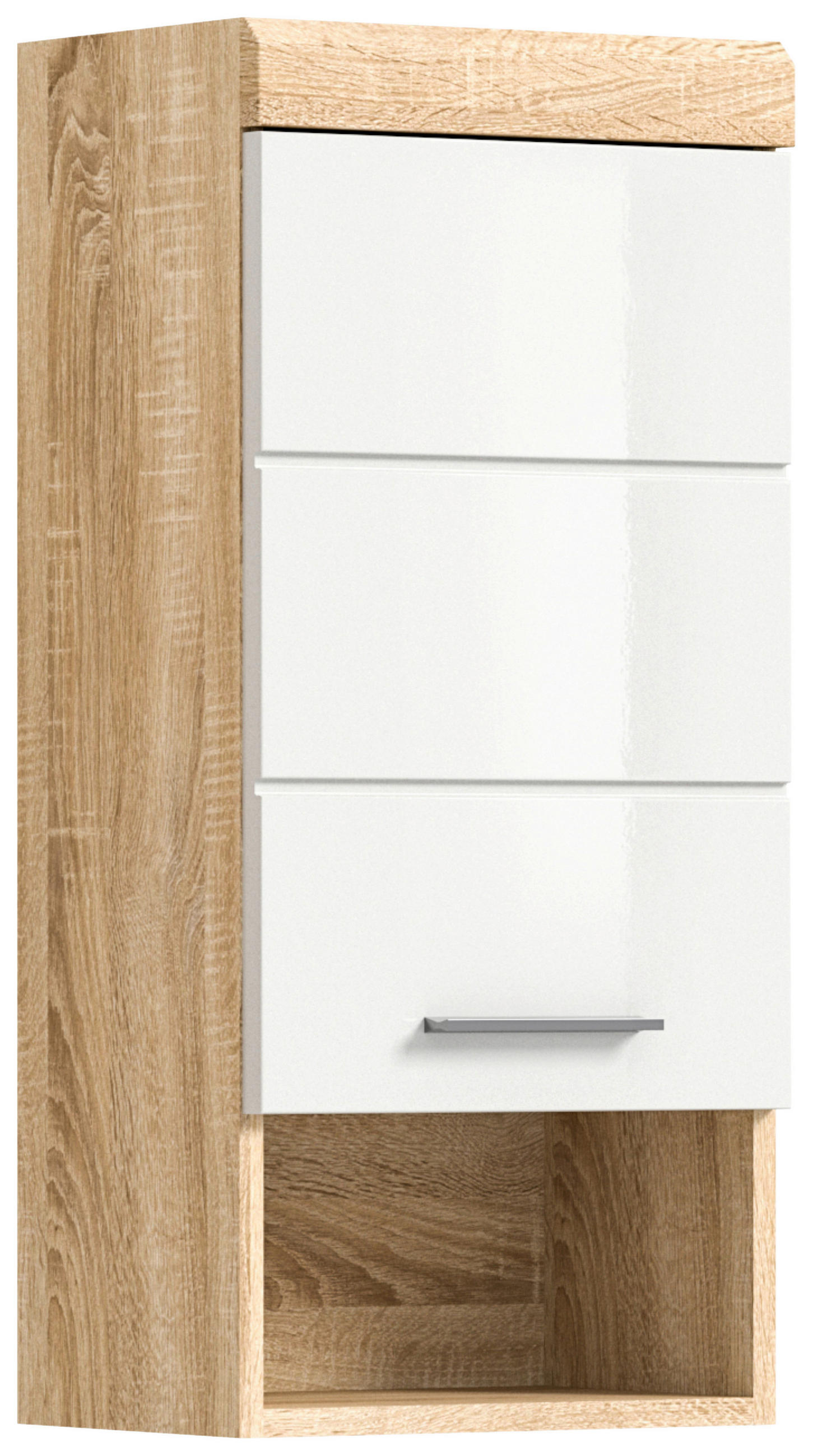 HÄNGESCHRANK 37/79/24 cm - Weiß Hochglanz/Eichefarben, MODERN, Holzwerkstoff/Kunststoff (37/79/24cm) - MID.YOU
