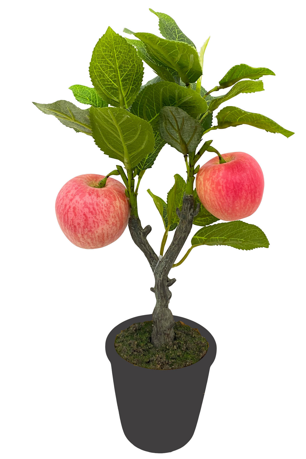 KUNSTPFLANZE Apfel 30 cm  - Hellrot/Schwarz, Basics, Kunststoff/Textil (30cm) - Ambia Home
