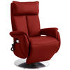 RELAXSESSEL in Leder Rot  - Edelstahlfarben/Rot, Konventionell, Leder/Metall (78/110/81cm) - Cantus