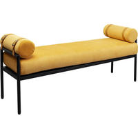 SITZBANK 140/62/40 cm Samt Currygelb  - Currygelb/Schwarz, MODERN, Textil/Metall (140/62/40cm) - Kare-Design