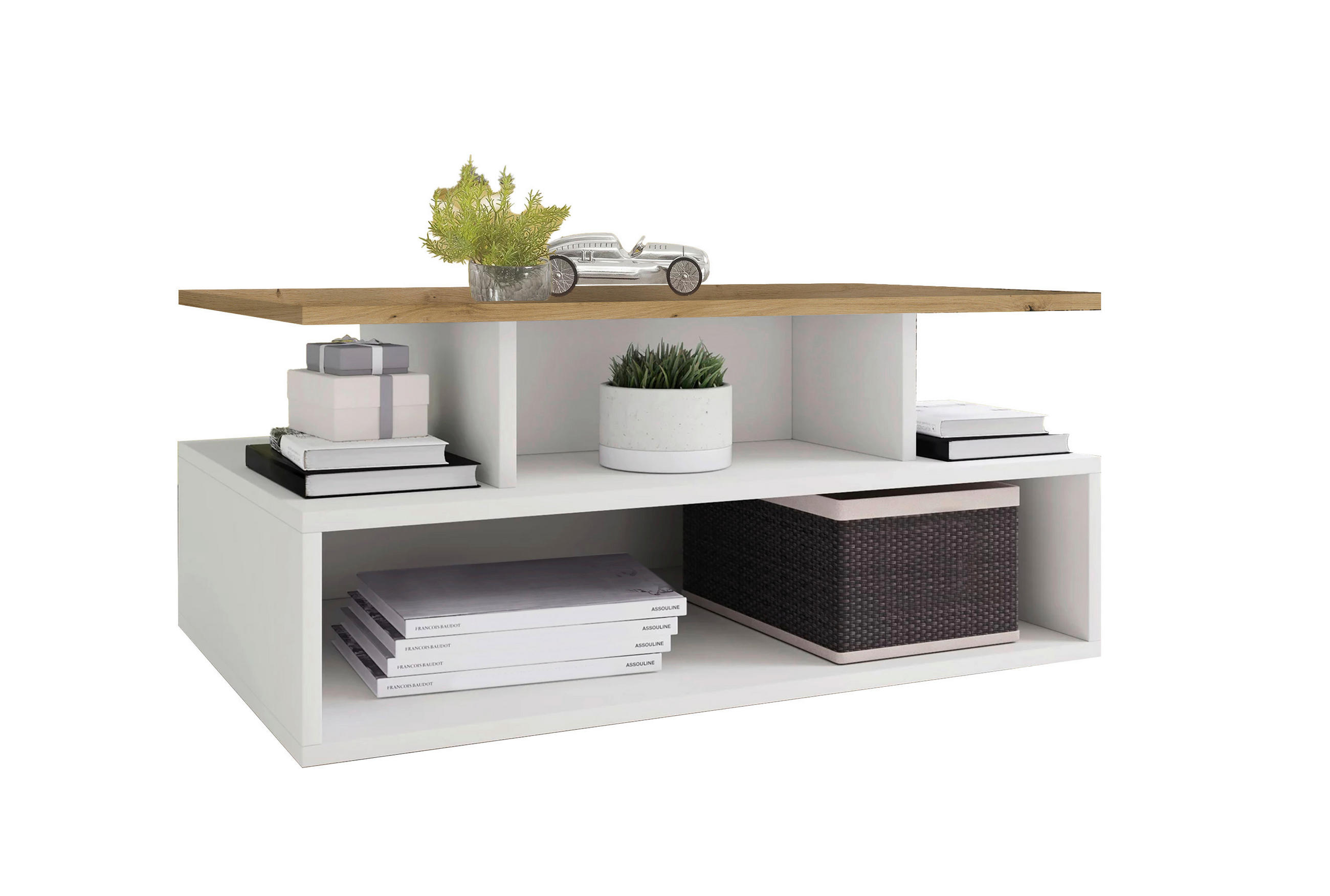KLUB STOLIĆ bijela, hrast Artisan drvni materijal - bijela/hrast Artisan, Moderno, drvni materijal (80/40/50cm) - Ti'me
