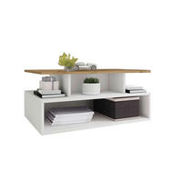 KLUBSKA MIZA, 80/40/50 cm bela, hrast artisan  - bela/hrast artisan, Moderno, leseni material (80/40/50cm) - Ti'me
