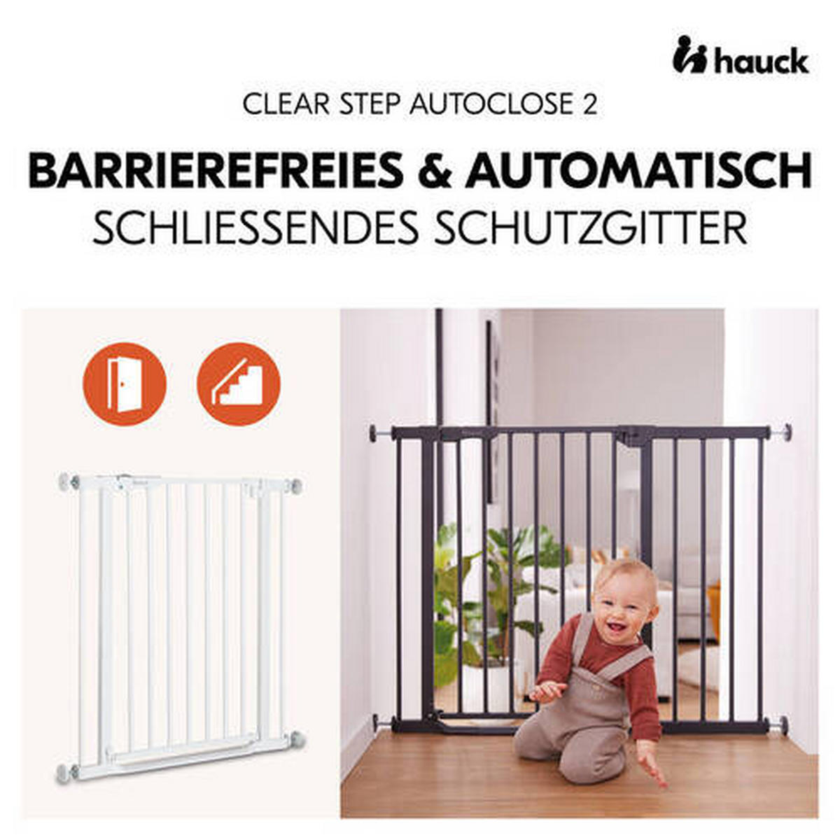 TÜRSCHUTZGITTER 75/77 cm  - Weiß, Basics, Kunststoff/Metall (75/77cm) - Hauck