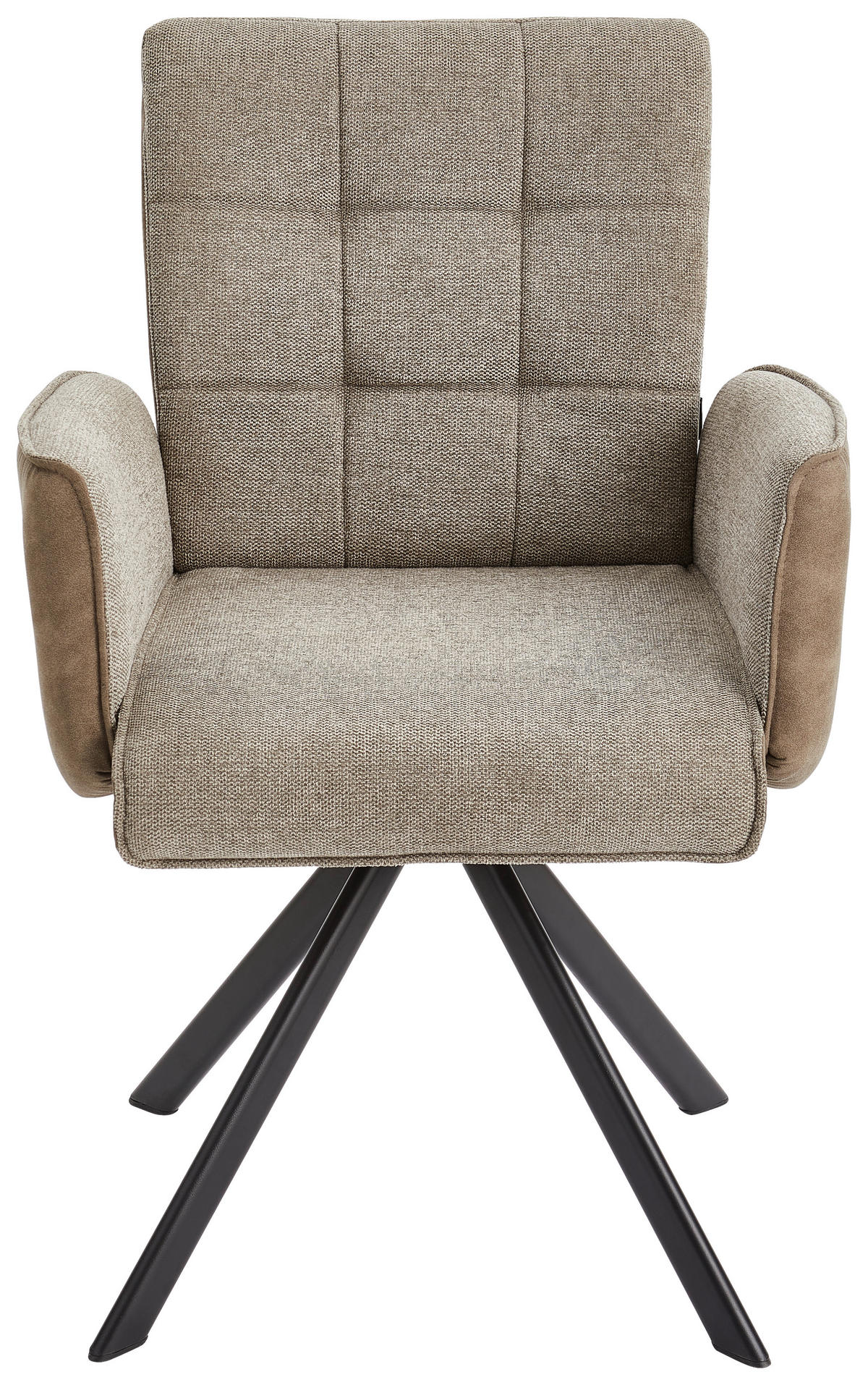 ARMLEHNSTUHL  in Eisen Webstoff, Leinenoptik  - Schwarz/Braun, MODERN, Holz/Textil (61/91/64cm) - Livetastic