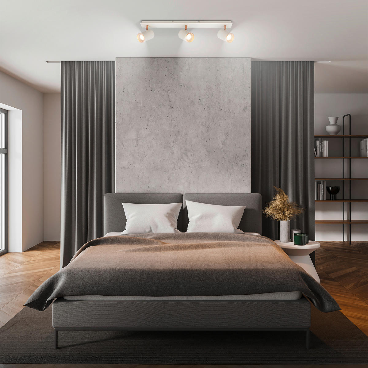 DECKENSTRAHLER  79 cm  - Greige/Cappuccino, KONVENTIONELL, Metall (79cm) - Briloner