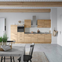KÜCHENLEERBLOCK Structura 360 cm  in Eichefarben, Schieferfarben  - Schieferfarben/Eichefarben, MODERN, Holzwerkstoff/Metall (360cm) - Nobilia