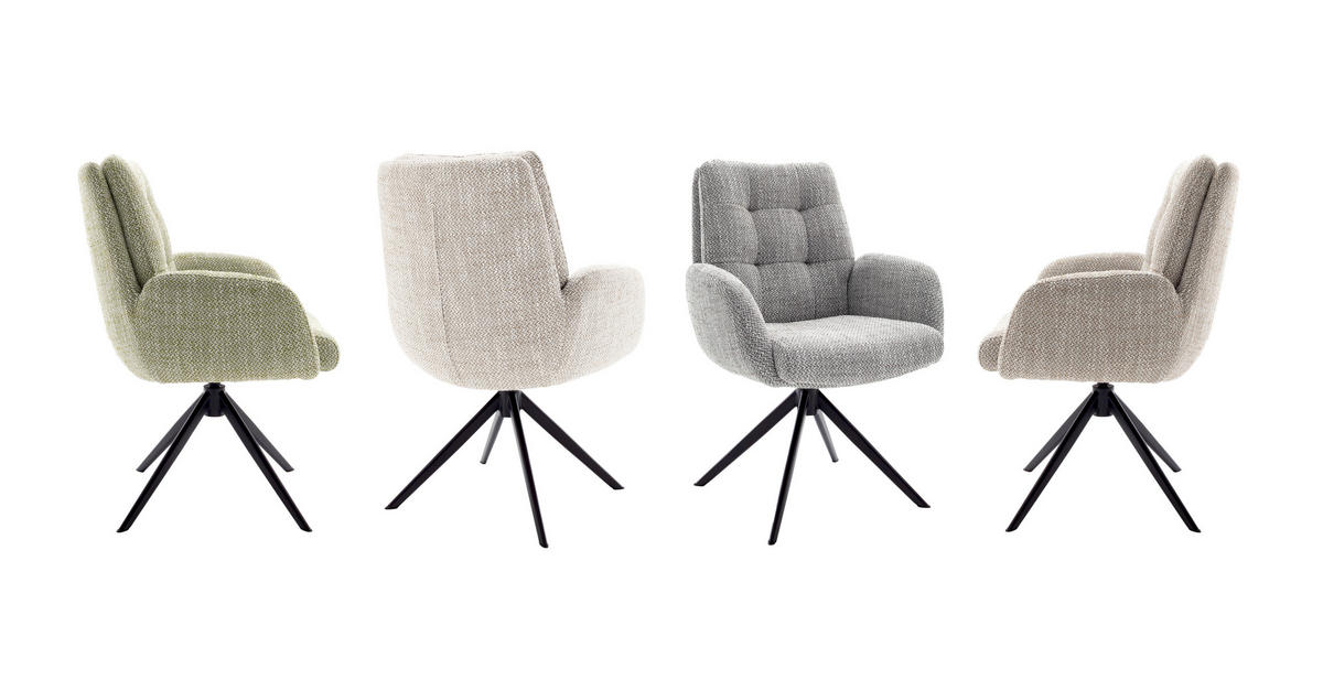 ARMLEHNSTUHL  in Stahl Webstoff  - Schwarz/Olivgrün, Design, Textil/Metall (66/95/74cm) - Novel