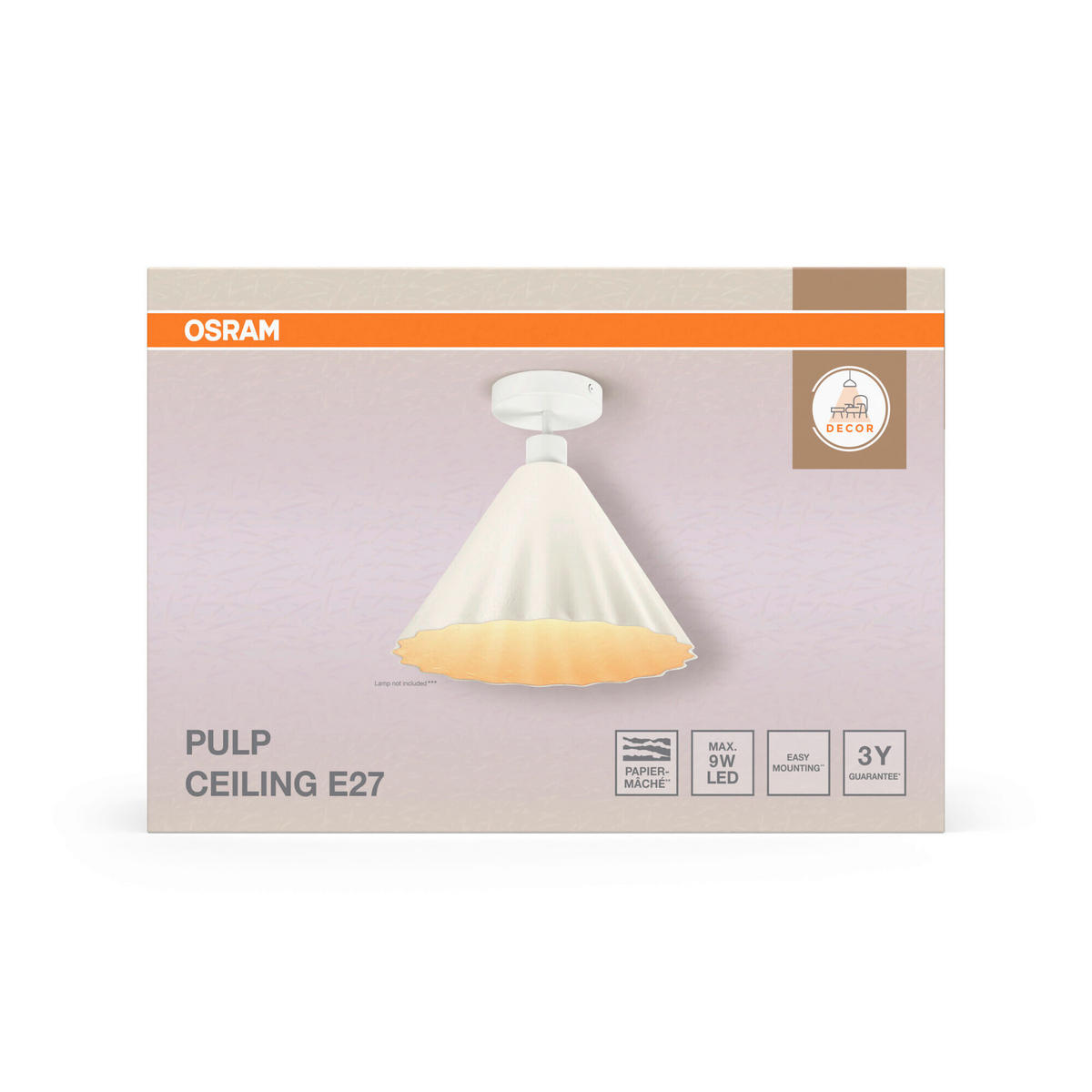 DECKENLEUCHTE  31/29 cm    - Basics, Papier/Metall (31/29cm) - Osram
