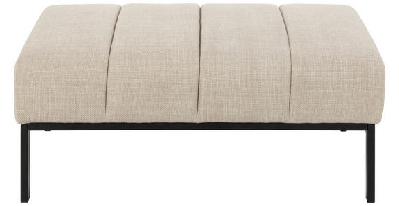 HOCKER in Textil Beige  - Beige/Schwarz, KONVENTIONELL, Textil/Metall (100/41/61cm) - Carryhome