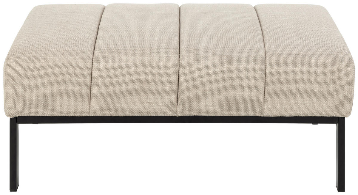 HOCKER Flachgewebe Beige  - Beige/Schwarz, KONVENTIONELL, Textil/Metall (100/41/61cm) - Carryhome