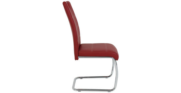 SCHWINGSTUHL in Lederlook - Chromfarben/Bordeaux, Design, Textil/Metall (43/98/59cm) - Carryhome