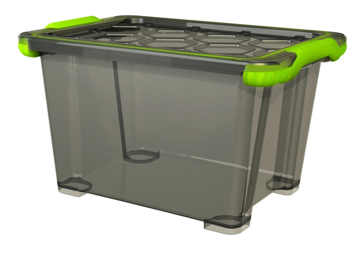 BOX MIT DECKEL    39,3/28,3/23 cm  - Anthrazit, KONVENTIONELL, Kunststoff (39,3/28,3/23cm) - Rotho