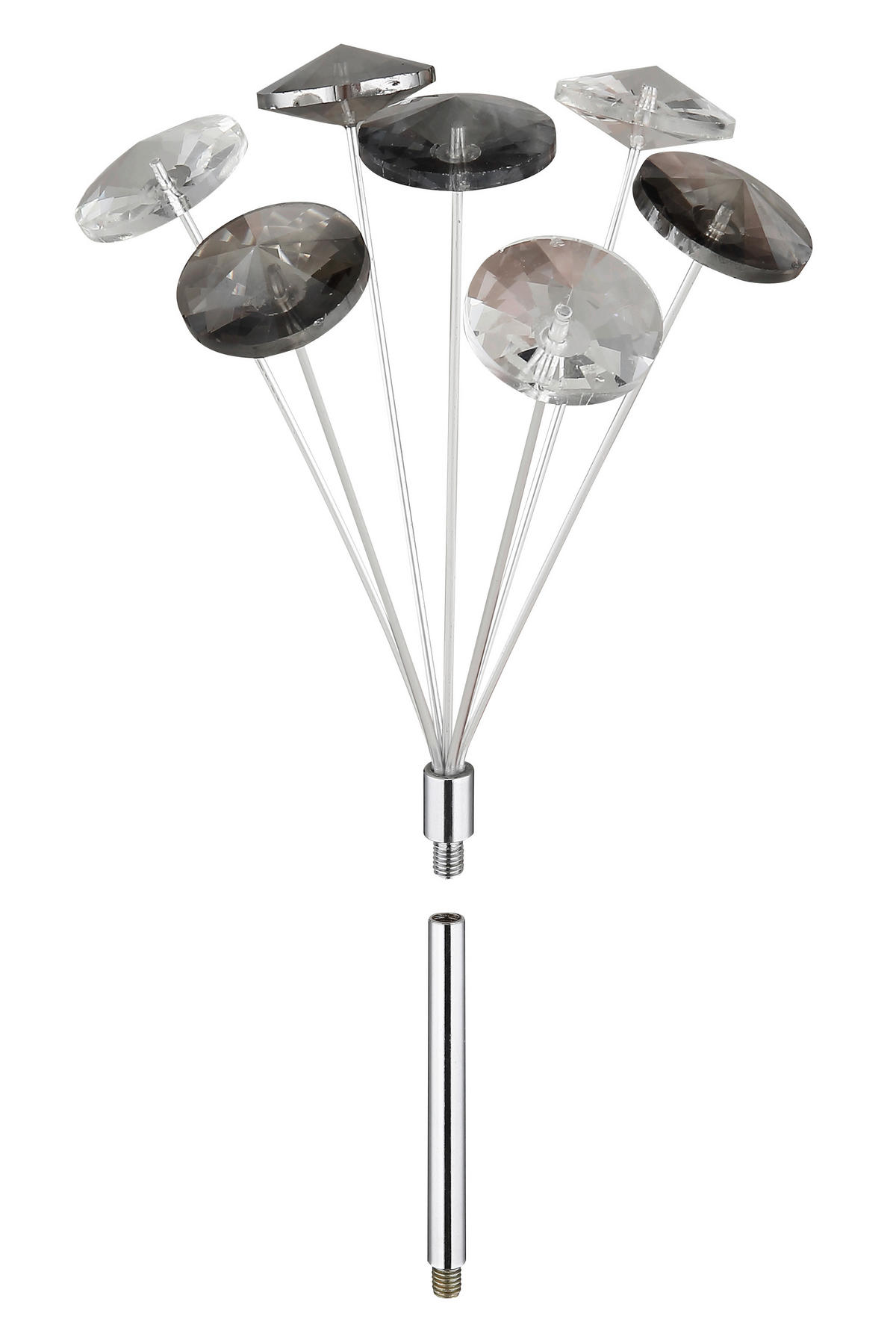 KRISTALL-DECKENLEUCHTE 45/25 cm   - Klar/Chromfarben, KONVENTIONELL, Glas/Metall (45/25cm) - Globo