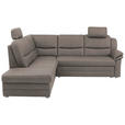 ECKSOFA Grau Mikrofaser  - Beige/Alufarben, KONVENTIONELL, Textil/Metall (219/239cm) - Carryhome