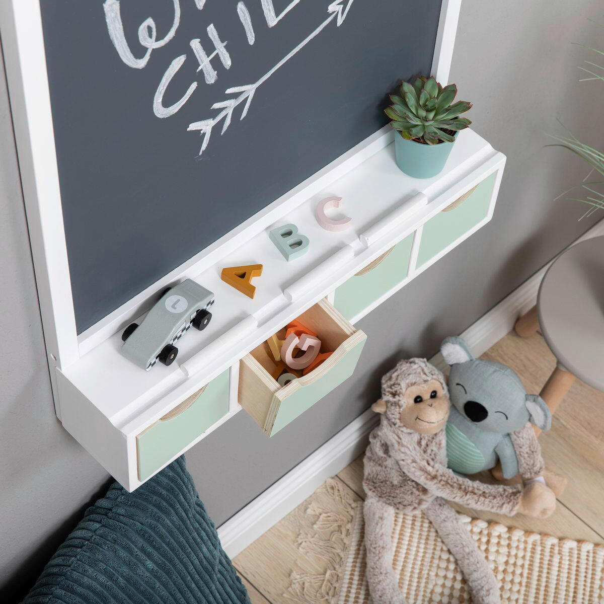 MALTAFEL JUNCUS  - Weiß/Mintgrün, Basics, Holz/Holzwerkstoff (50/11/81cm) - MUSTERKIND