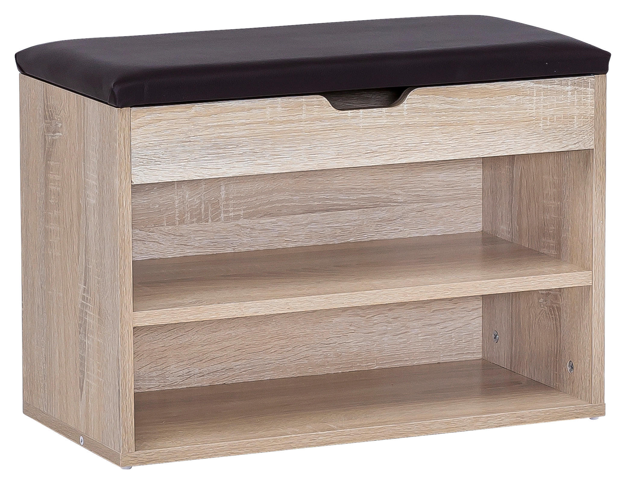 KLOP S PROSTOROM ZA ČEVLJE hrast sonoma - črna/hrast sonoma, Konvencionalno, leseni material/tekstil (60/40/30cm) - MID.YOU