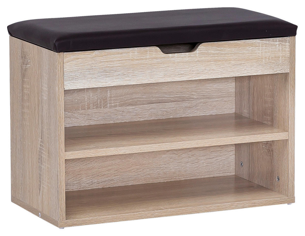 KLOP S PROSTOROM ZA ČEVLJE hrast sonoma - črna/hrast sonoma, Konvencionalno, leseni material/tekstil (60/40/30cm) - MID.YOU