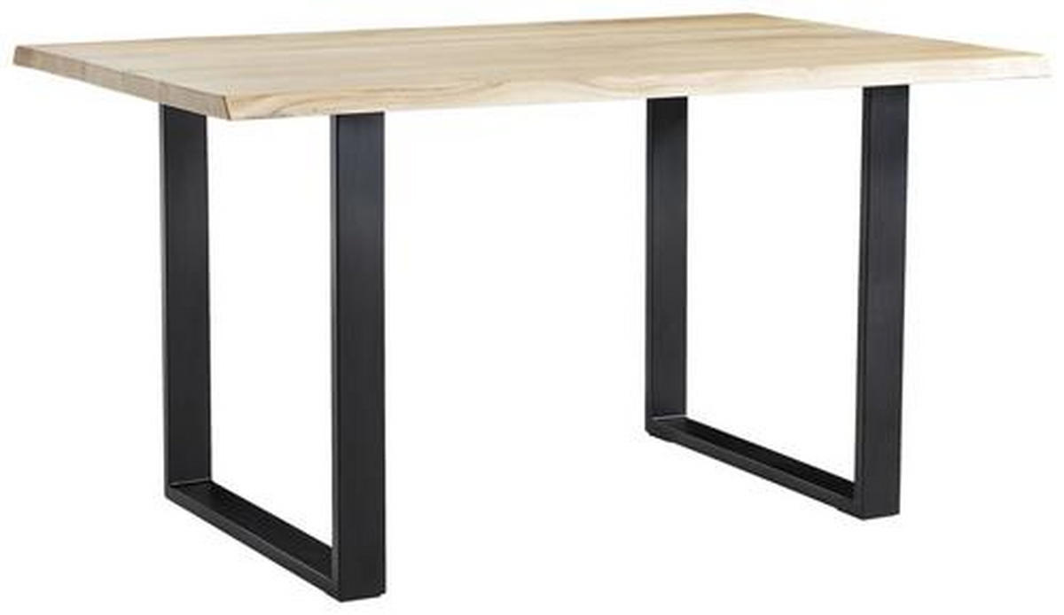 ESSTISCH in Holz 140/90/76 cm  - Schwarz/Akaziefarben, Natur, Holz/Metall (140/90/76cm) - Linea Natura