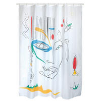 DUSCHVORHANG FACES 180/200 cm  - Multicolor, Basics, Textil (180/200cm) - Spirella