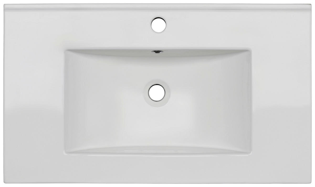 WASCHBECKEN 81/17/47 cm  - Weiß, Basics, Keramik (81/17/47cm) - Linea Natura