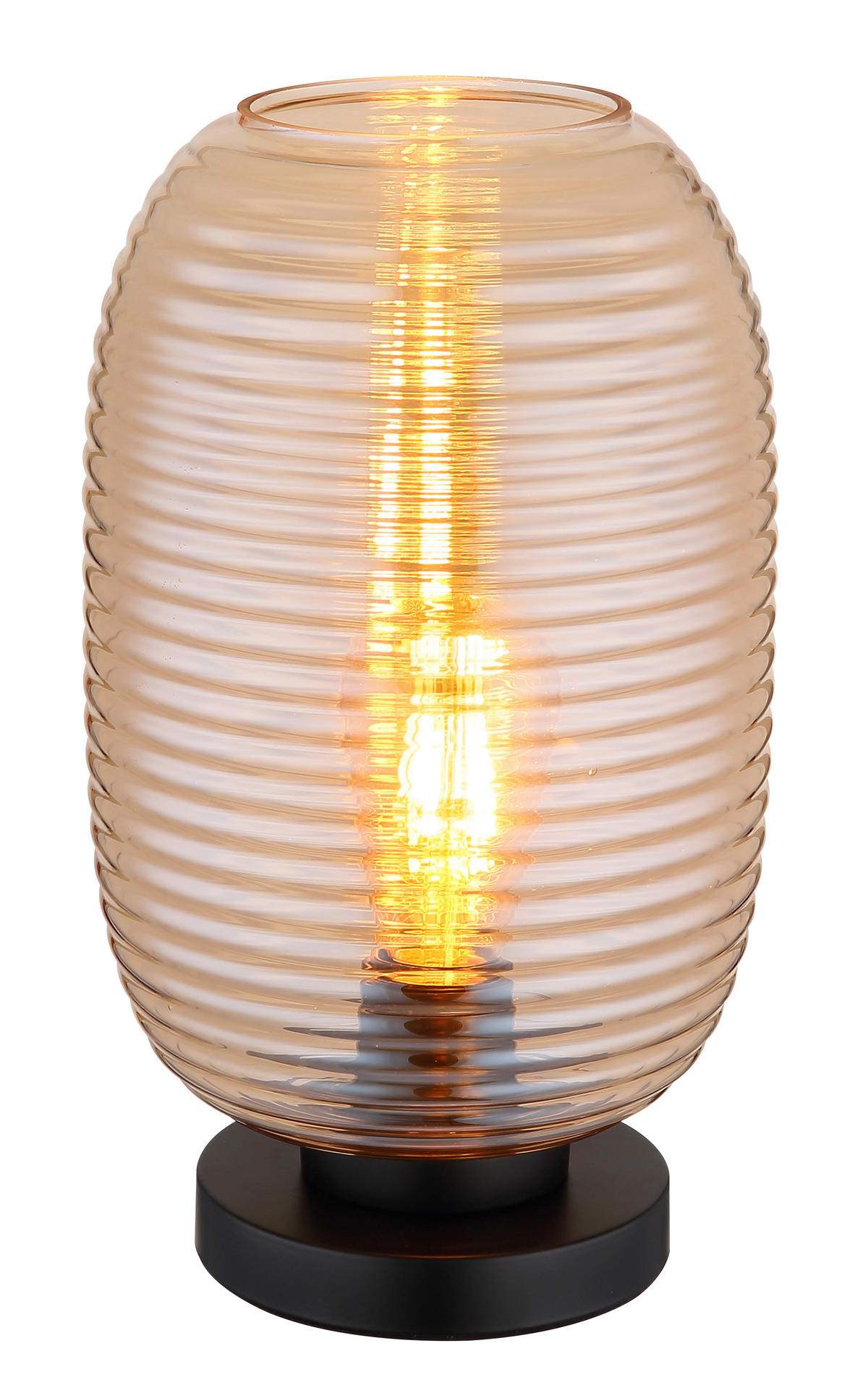 BORDSLAMPA JEFREY 20/34,5 cm   - bärnstensfärgad/svart, Basics, metall/glas (20/34,5cm) - Globo
