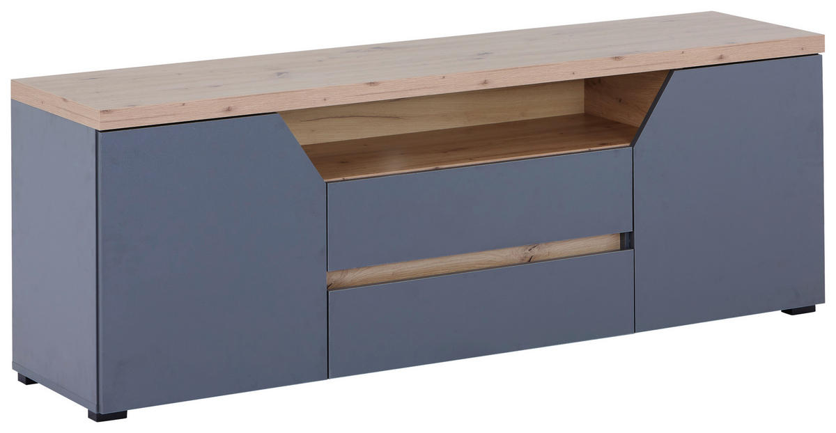 TV MIZICA antracit, hrast artisan  - črna/bela, Moderno, umetna masa/leseni material (160/58,4/40cm) - MID.YOU