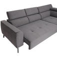 ECKSOFA in Feincord Anthrazit  280/205 cm  - Anthrazit/Schwarz, Design, Textil/Metall (280/205cm) - Xora