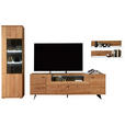 WOHNWAND 3-teilig  in Wildeiche  340/209/50 cm  - Wildeiche/Anthrazit, Natur, Glas/Holz (340/209/50cm) - Linea Natura