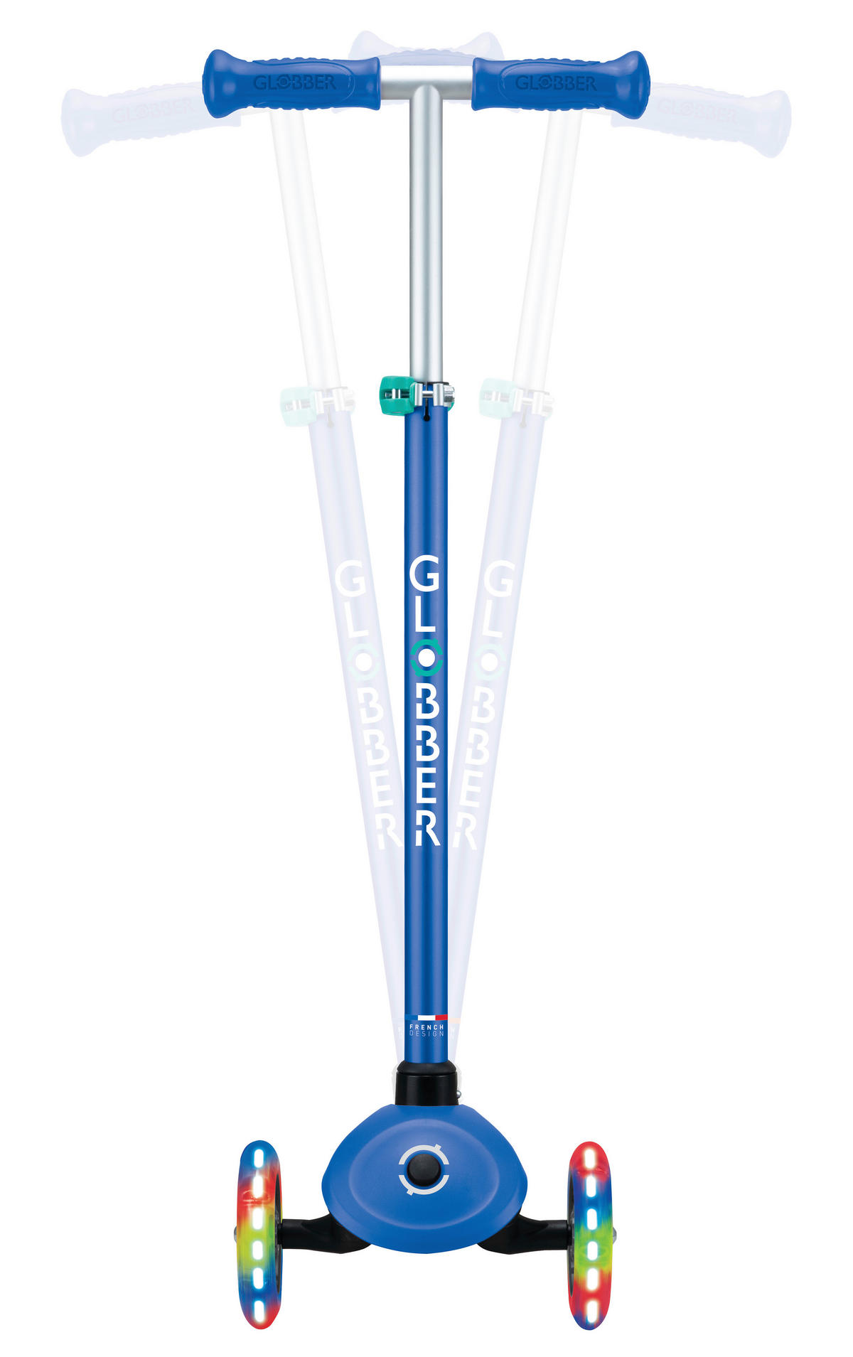 KINDERSCOOTER PRIMO PLUS LIGHTS  - Dunkelblau, Basics, Kunststoff (57.5/28/82,5cm) - GLOBBER