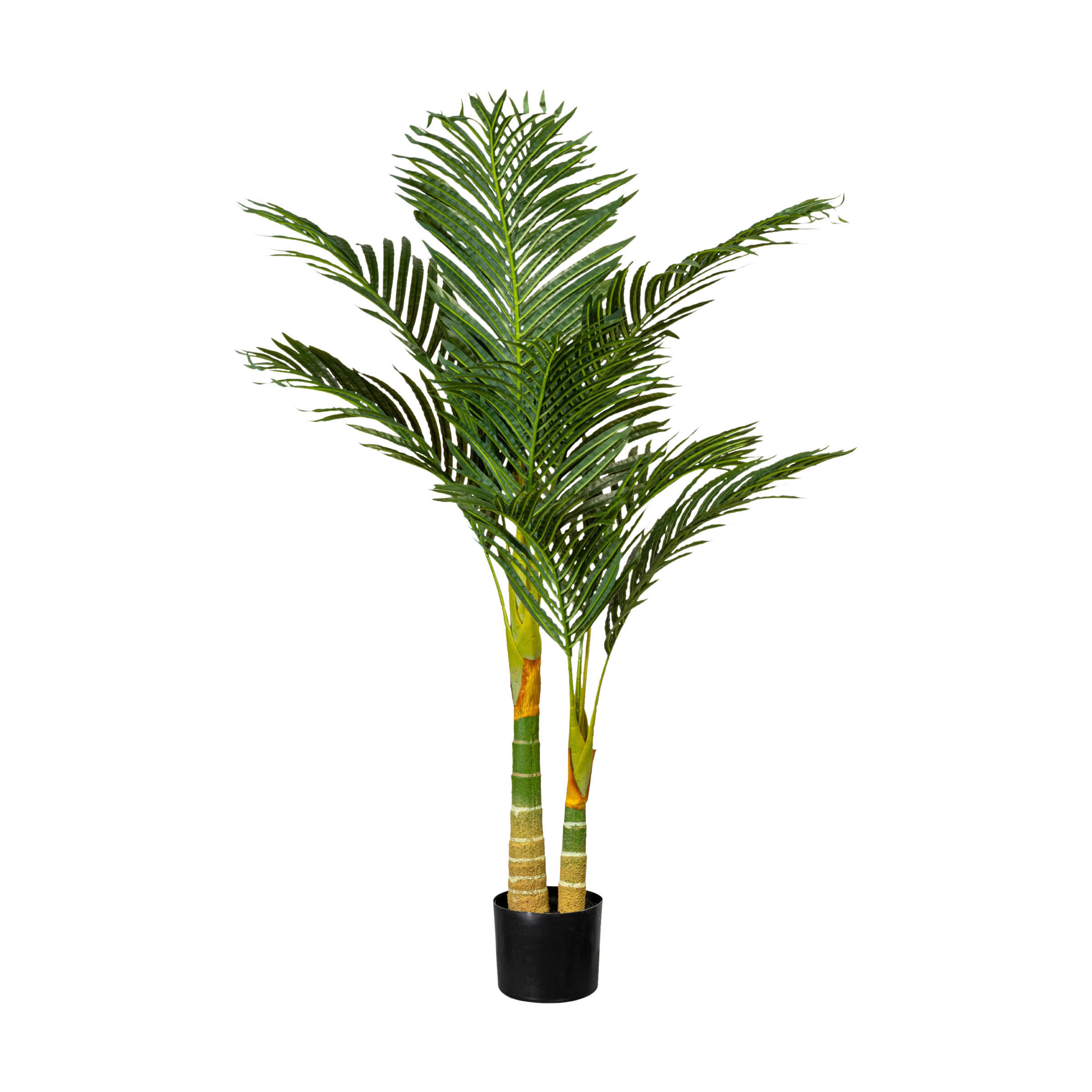 KUNSTPFLANZE Palme 120 cm  - Schwarz/Braun, Design, Kunststoff (120cm)
