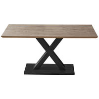 JEDILNA MIZA, črna, barve hrasta  - črna/barve hrasta, Moderno, kovina/leseni material (160/76/90cm) - Ti'me