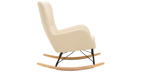 SCHAUKELSTUHL in Webstoff Creme  - Creme/Naturfarben, LIFESTYLE, Holz/Textil (71/94/91cm) - Novel