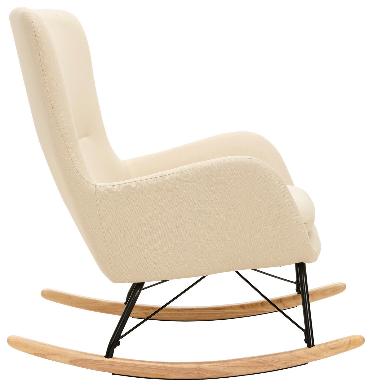 SCHAUKELSTUHL in Webstoff Creme  - Creme/Naturfarben, LIFESTYLE, Holz/Textil (71/94/91cm) - MID.YOU