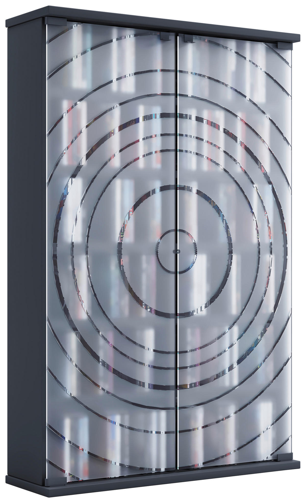 CD-REGAL - Anthrazit, Design, Glas/Holzwerkstoff (60/92/18cm) - MID.YOU