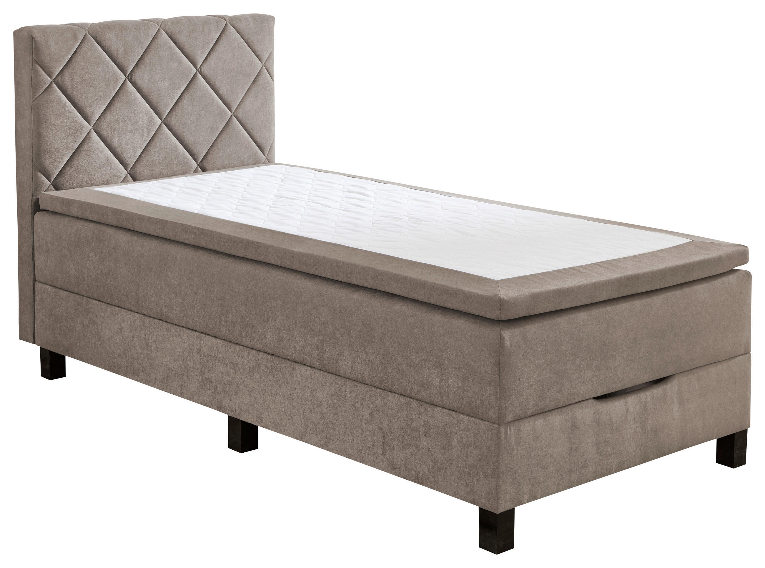 BOXSPRINGBETT 100/200 cm  in Taupe  - Taupe/Schwarz, Konventionell, Kunststoff/Textil (100/200cm) - Boxxx