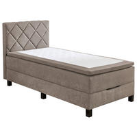 BOXSPRINGBETT 120/200 cm  in Taupe  - Taupe/Schwarz, KONVENTIONELL, Kunststoff/Textil (120/200cm) - Boxxx